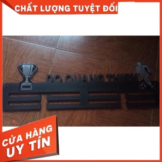 Giá treo huy chương Bóng Đá, cờ vua, 58x18cm, Đen nhám sang chảnh, acylic holder