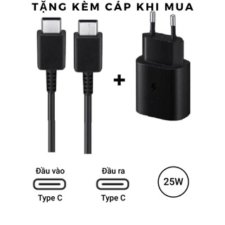 Cóc Sạc Samsung 25W Đen cho S20,S20ultra + Tặng Kèm Cáp C to C