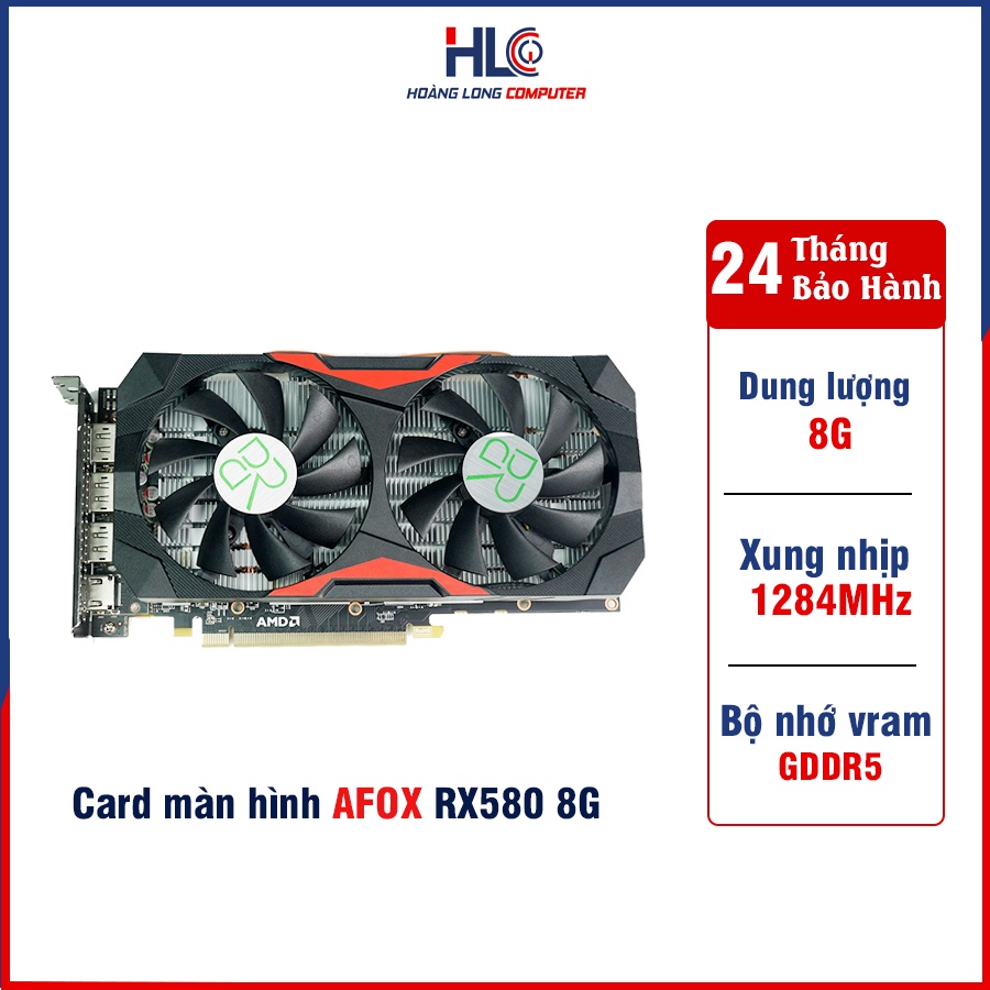 Card màn hình AFOX Radeon RX580 8G VGA New mạnh hơn 1650 Bảo Hành 24 ...