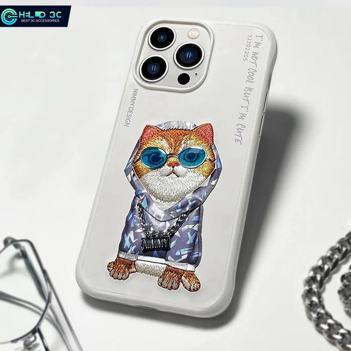Ốp lưng Nimmy vật nuôi thêu 3D cho iphone 16/15/14/13 cho ốp lưng iphone 16 pro max chống sốc cho ốp lưng iphone 15 pro max chống sốc cho ốp lưng ipho – 4