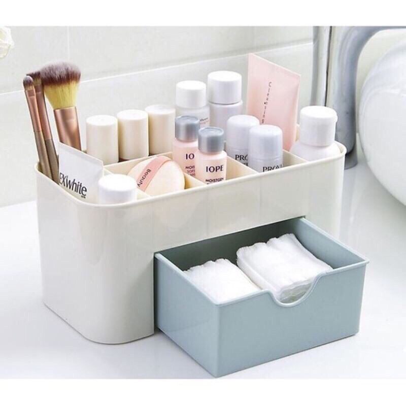 kệ đựng mỹ phẩm 1 tầng nhiều ngăn, hộp đựng đồ trang sức để bàn gọn gàng 5392