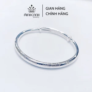 Vòng Tay Bạc Nữ Chạm Khắc Điều Chỉnh Được Size Minh Canh Jewelry