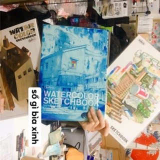 Sổ / Giấy vẽ Holbein Watercolor Sketchbook size A4 - tô được màu nước