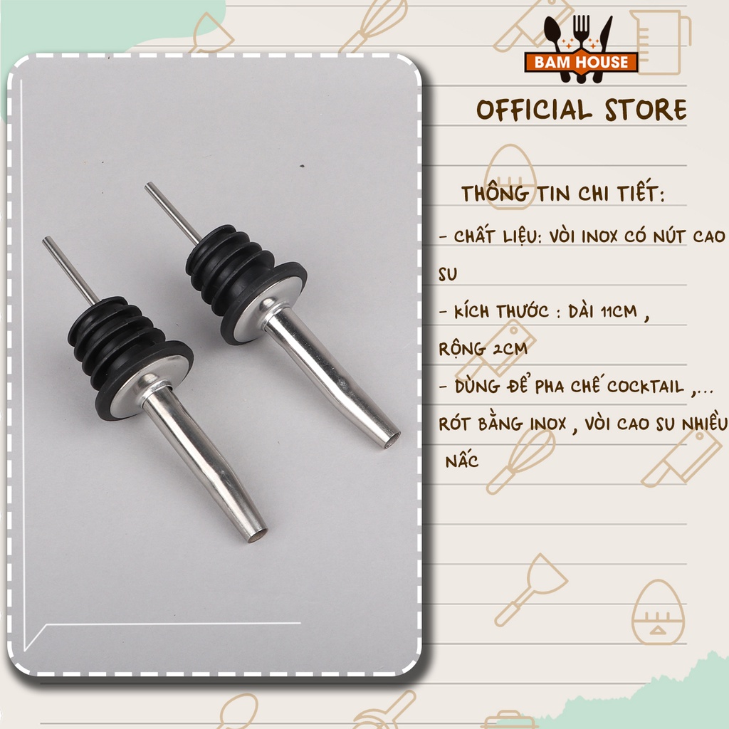Ảnh Vòi rót rượu cocktail Bam House inox 430 giúp chống tràn cao cấp VRR02 3