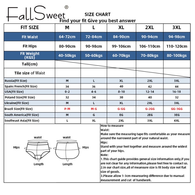 Ảnh Fallsweet 40-100kg Quần Lót cotton Lưng Cao size Lớn Dành Cho Nữ / size m-xxxl 2