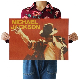 Poster Giấy Kraft Màu Vàng Và Trắng Dùng Để Trang Trí Quán Bar/Cafe/Michael Jackson