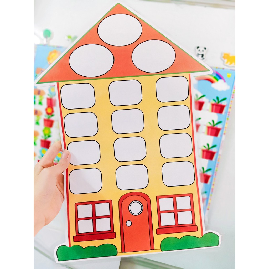 Ngôi nhà toán học ép plastic - màu ngẫu nhiên (Đồ dùng dạy học MIKI)