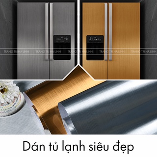 Decal nhôm xước dán tủ lạnh màu bạc và vàng chống thấm nước ...