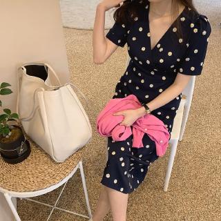 M-4xl Váy ngắn tay hoa cúc hàn quốc dành cho nữ