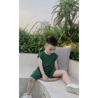 Quần áo trẻ em BATALA KIDS kiểu sát nách thun cotton màu trơn mùa hè cho bé trai và bé gái từ 1 đến 6 tuổi TRON01