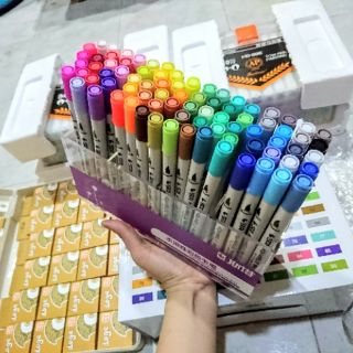 [bút màu nước 2 đầu] Bộ 80 màu Aquarrele Brush STA