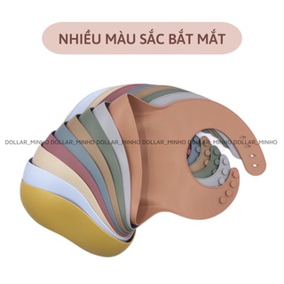Yếm ăn dặm làm bằng silicon dành cho bé thiết kế mềm có thể gấp lại