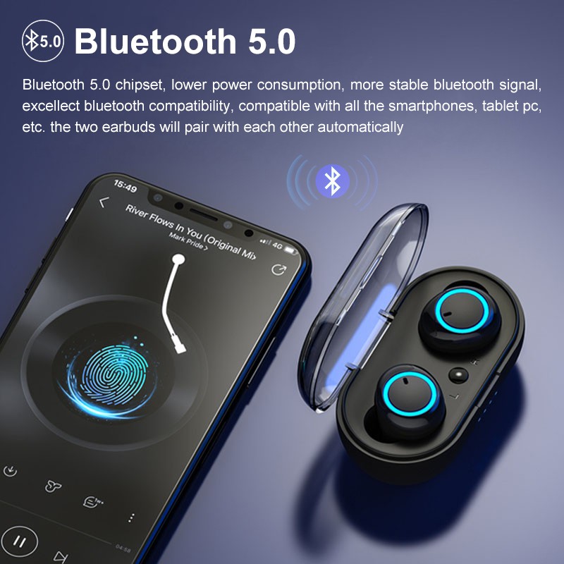 Ảnh Tai Nghe Nhét Tai Vitog TWS Không Dây Stereo Cảm Ứng Chạm Khử Tiếng Ồn Tích Hợp Micro Rảnh Tay 4
