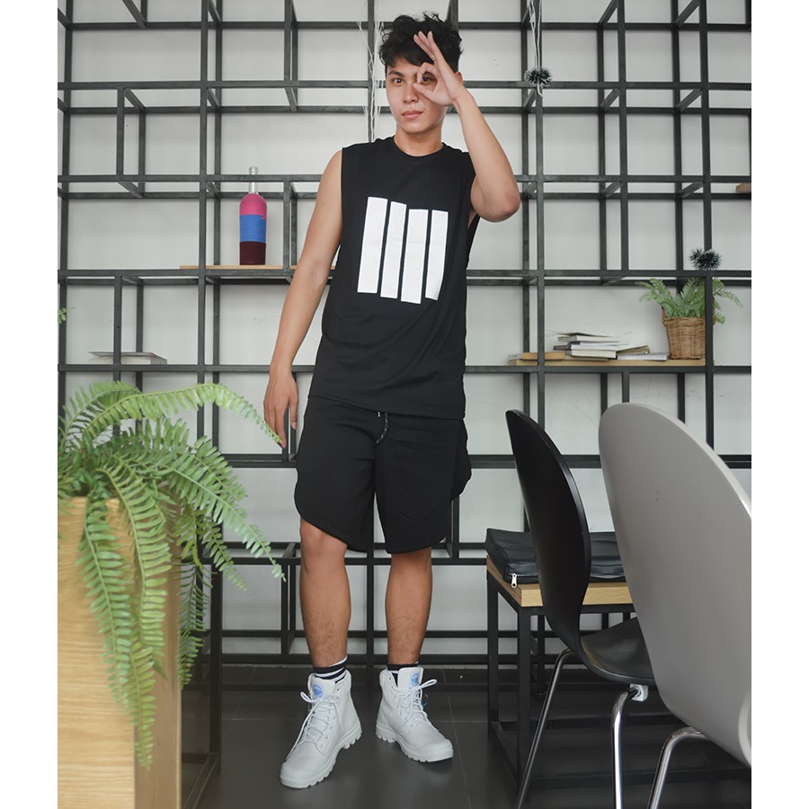 Áo thun Tanktop 4 sọc ICVCVNI Unisex