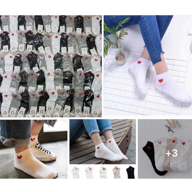 Set 10 đôi tất hình tim siêu đẹp