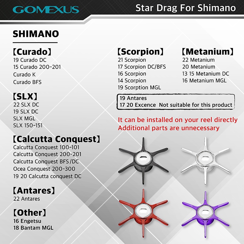 Ảnh GOMEXUS Star Drag  Máy câu cá daiwa Tatula Zillion Shimano Curado SLX 65mm ST 4
