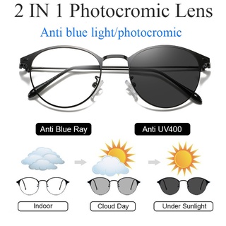 Kính mắt photochromic chống bức xạ chống tia xanh kính râm cổ điển dành cho nam nữ