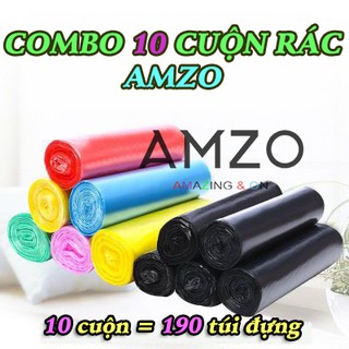 AMZO_COMBO 10 CUỘN TÚI ĐỰNG RÁC SINH HỌC TỰ PHÂN HỦY THƯƠNG HIỂU AMZO (55x65CM)