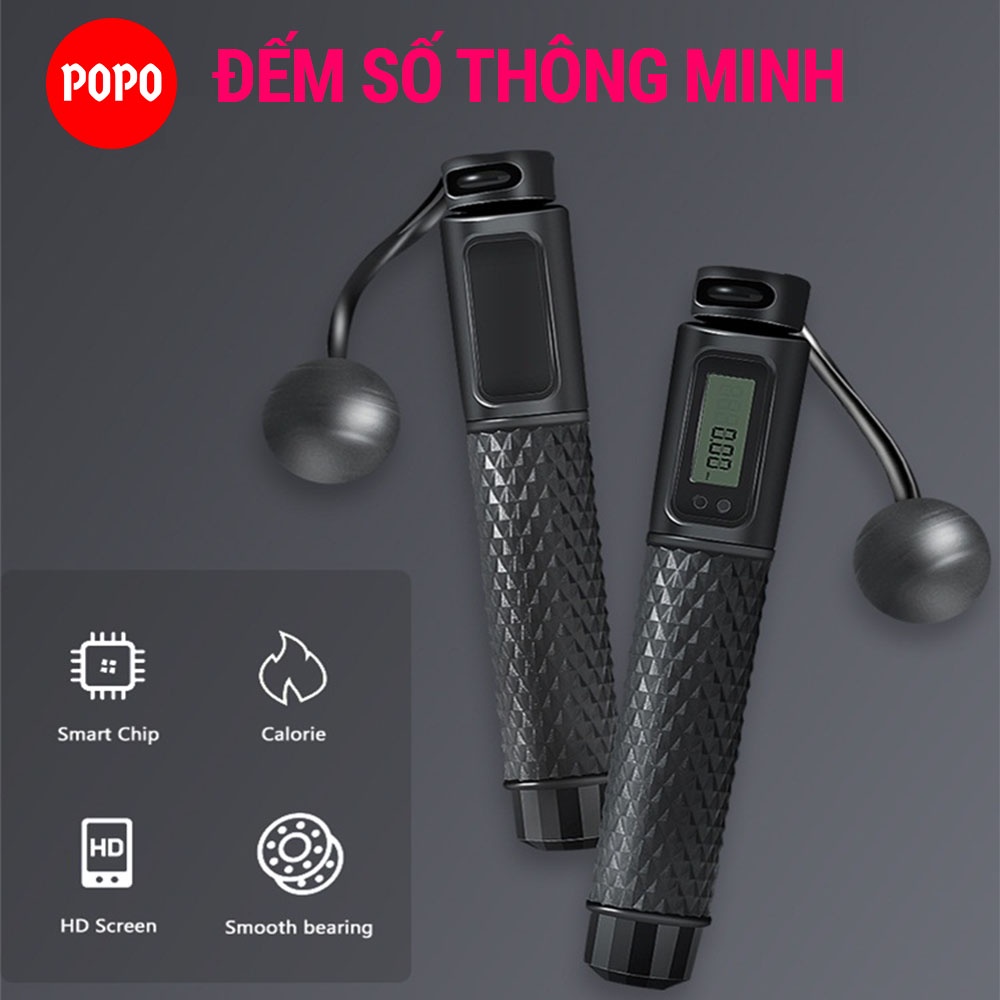 Dây nhảy đếm vòng SPORTY đếm số chính xác có thể điều chỉnh độ dài của dây tập yoga