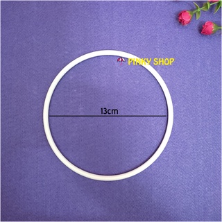 Vòng tròn nhựa 3 cái màu trắng làm dreamcatcher, macrame, nguyên liệu trang trí handmade Pinky Shop mã VTND1