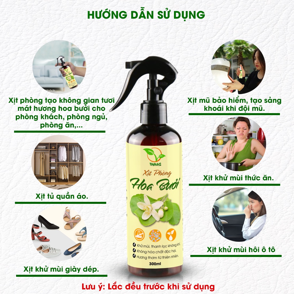 Mô tả Xịt Thơm Phòng Hương Hoa Bưởi 50ml-300ml TAMAS, Khử Mùi, Làm Thơm Phòng, Xua Đuổi Côn Trùng - 2