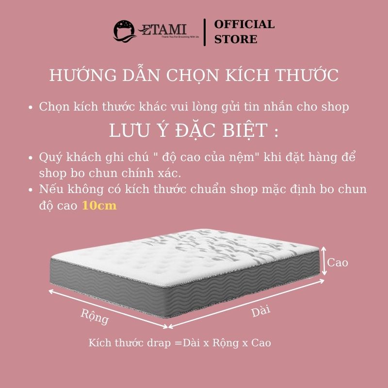 Ảnh Bộ ga gối cotton tici ETAMI nhiều màu basic miễn phí bo chun cho drap giường ga trải giường 4