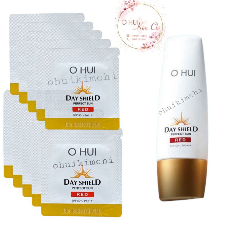 Combo 10 gói Kem chống nắng cải thiện nếp nhăn Ohui Perfect Sun Pro Red SPF50/PA+++