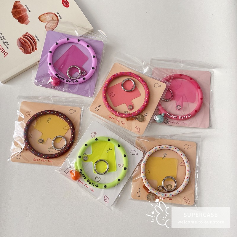Dây Đeo Điện Thoại Mềm Chống Thất Lạc Hình Bánh Donut Hoạt Hình Dễ Thương Thông Dụng Có Thể Tháo Rời
