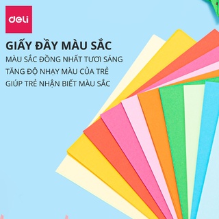 Bộ 100 tờ giấy thủ công nhiều khổ, giấy gấp origami, giấy gấp hạc DELI