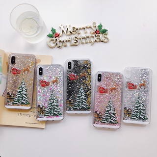 Ốp Điện Thoại Trong Suốt Chống Sốc Chống Rơi Họa Tiết Cây Thông Giáng Sinh Cho iphone 6 6s 7 8 plus 11 12 13 mini x xs max xr
