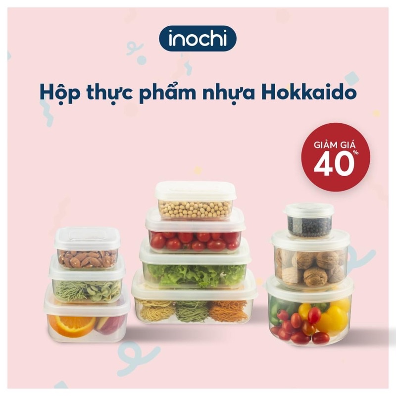 Bộ 6 Hộp Đựng Thực Phẩm, Hộp Nhựa Cao Cấp Inochi Không Mùi Dung Tích ...