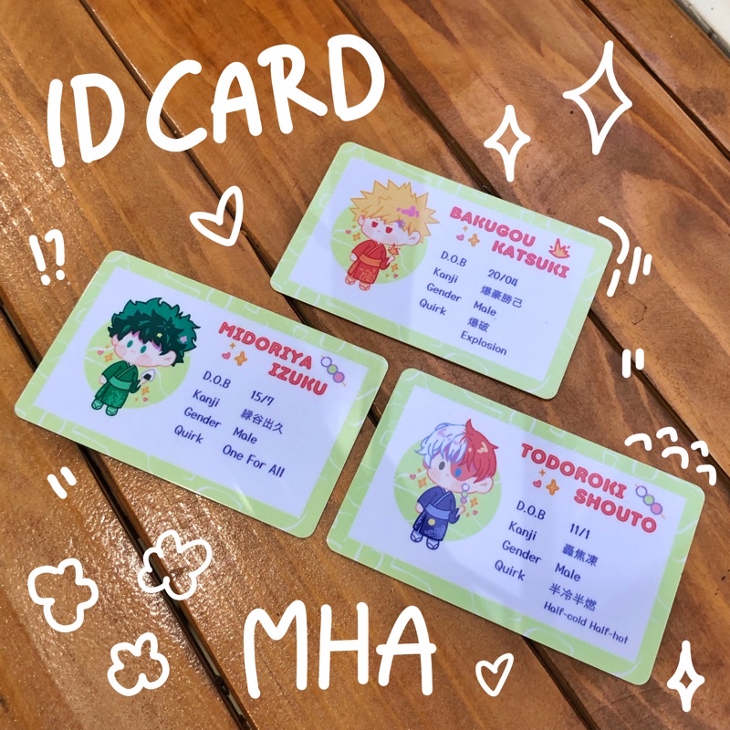 ID Card MHA PVC Cảrd Thẻ nhựa nhân vật MHA Shopee Việt Nam