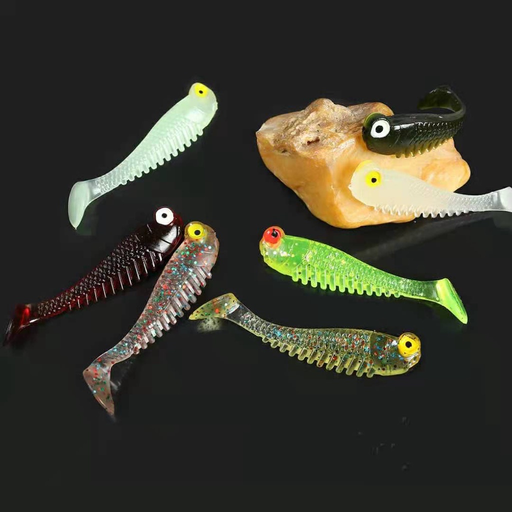 Mồi câu cá mềm nhân tạo dạ quang 5.5cm