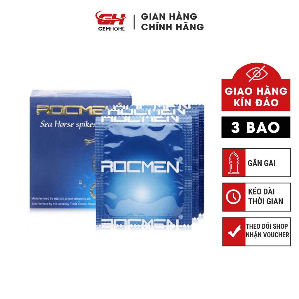 Ảnh Bao Cao Su Rocmen Cá Ngựa Xanh Gân Gai kéo dài thời gian 1