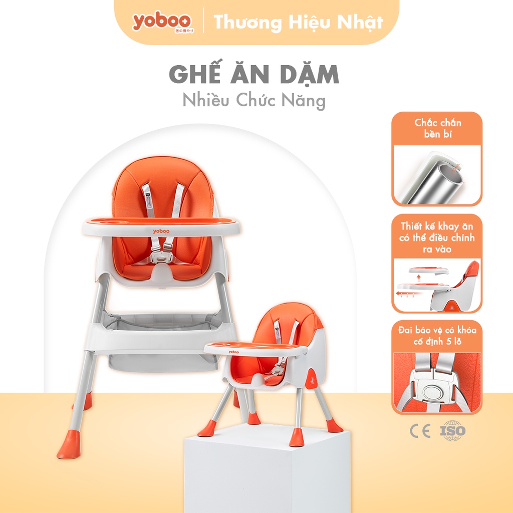 Ảnh Ghế ăn dặm cho bé Yoboo YB-0015 gồm khay ăn khay chứa đồ, điều chỉnh chiều cao ghế và độ rộng khay ăn - Hàng chính hãng 2