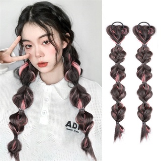 Tóc giả đuôi ngựa quyền anh phong cách Y2K ngọt ngào - nhiều sợi xoắn bện, tiện lợi cho thời trang hàng ngày và thể thao