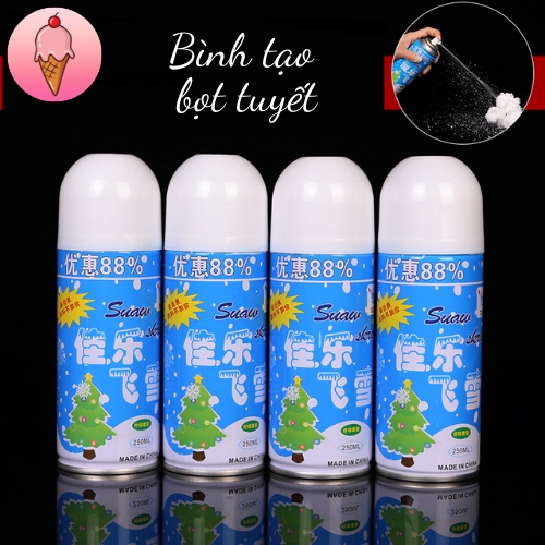 Bình xịt tuyết dùng trang trí sinh nhật, chụp ảnh decor, Giáng Sinh Noel Christmas - Kemshop K25
