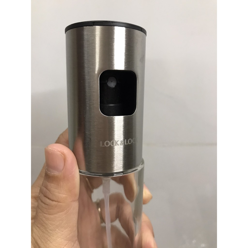 Bình xịt dầu ăn Lock&Lock CKO109 dung tích 100ML bằng thủy tinh kèm phễu và cọ rửa - BABYHOPHCM