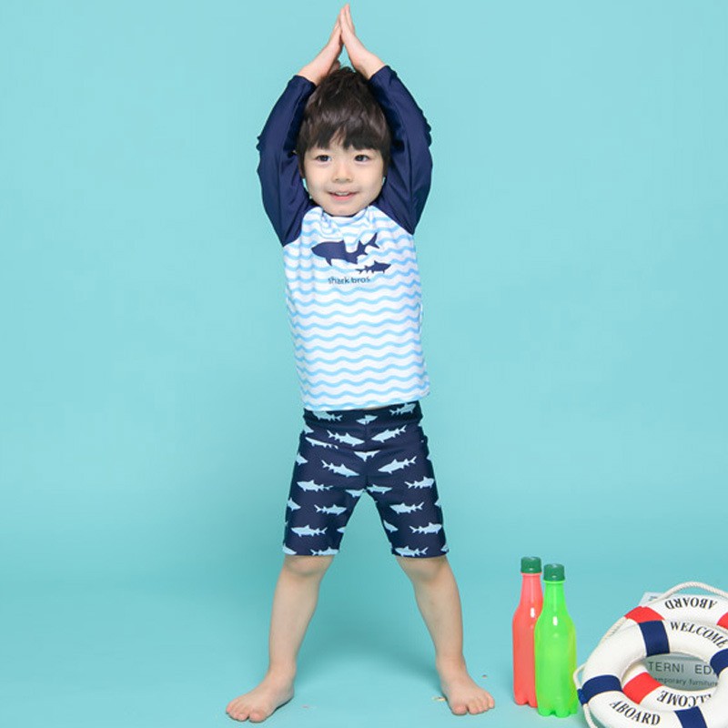 Đồ bơi trẻ em dài tay cho bé trai kèm quần lửng mẫu cá mập SPORTY SW334