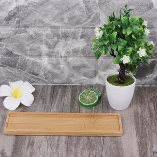 Khay Gỗ Tre Hình Chữ Nhật Mini Dùng Đựng Chậu Cây/Hoa Đơn Giản