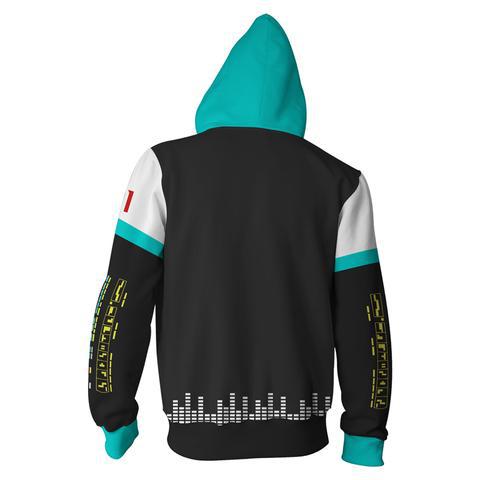 Hatsune Miku Dây Kéo Áo Khoác 3D In Áo Khoác unisex Áo Khoác Ngoài