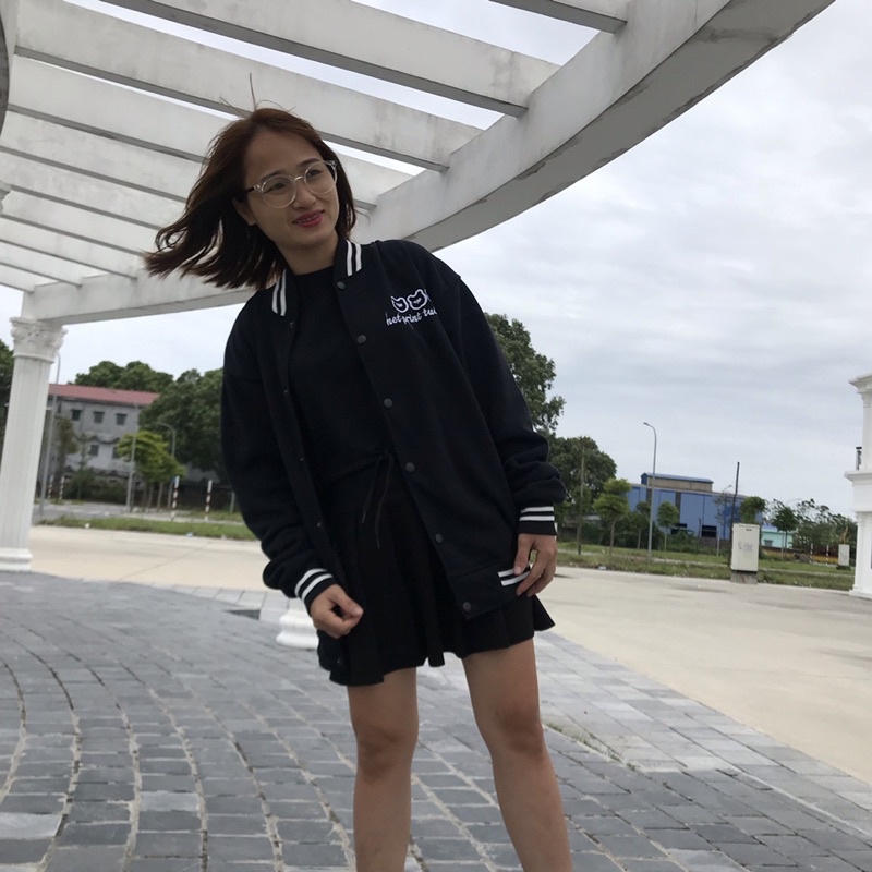 Áo khoác cardigan nam nữ hình thêu 3 tai gấu chất nỉ mềm mịn from unisex oversize đến 68kg phong cách Hàn Quốc AT 901