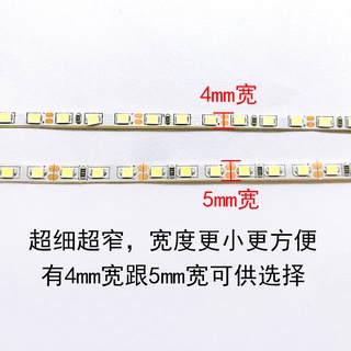 Cuộn Dây Đèn LED 2835 12V 4mm Siêu Mỏng 120 Bóng 5m Ánh Sáng Trắng / Xanh Ấm / Vàng Siêu Mỏng