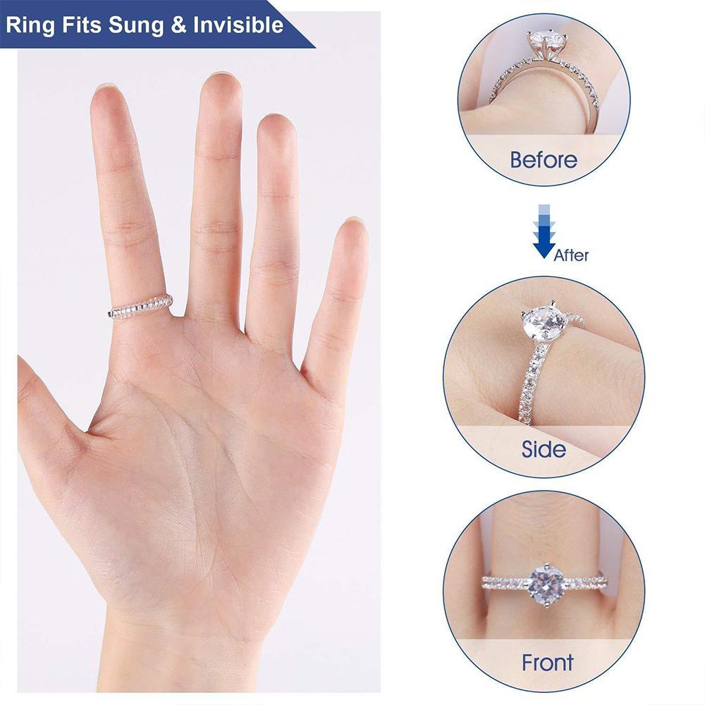 GỖ 2 / 12 Chiếc Nhẫn Trang Sức Bảo Vệ Thay Đổi Kích Thước Trang Trí Đám Cưới Dụng Cụ Thay Đổi Kích Thước Vô Hình Xoắn Ốc Lò Xo Cuộn Dây Vỏ Bảo Vệ Cứng