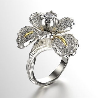 Nhẫn hai màu Iris chính hãng với topaz xanh và pha lê trắng - Trang sức thời thượng dành cho nàng