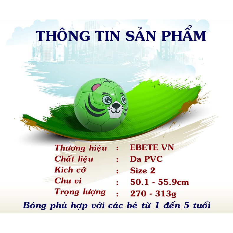 Bóng Đá Trẻ Em Số 2 Chất Liệu Da Bóng, Mềm Mại, An Toàn Cho Bé Từ 1 Đến 5 Tuổi Tập Vận Động Phản Xạ