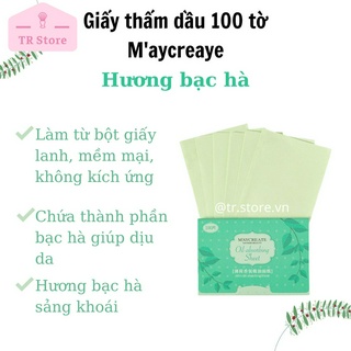 Giấy Thấm Dầu Maycreate Gói 100 Tờ - Chất Liệu Giấy Lanh Tự Nhiên, Mềm Mại, Giữ Lớp Make Up Lâu Trôi