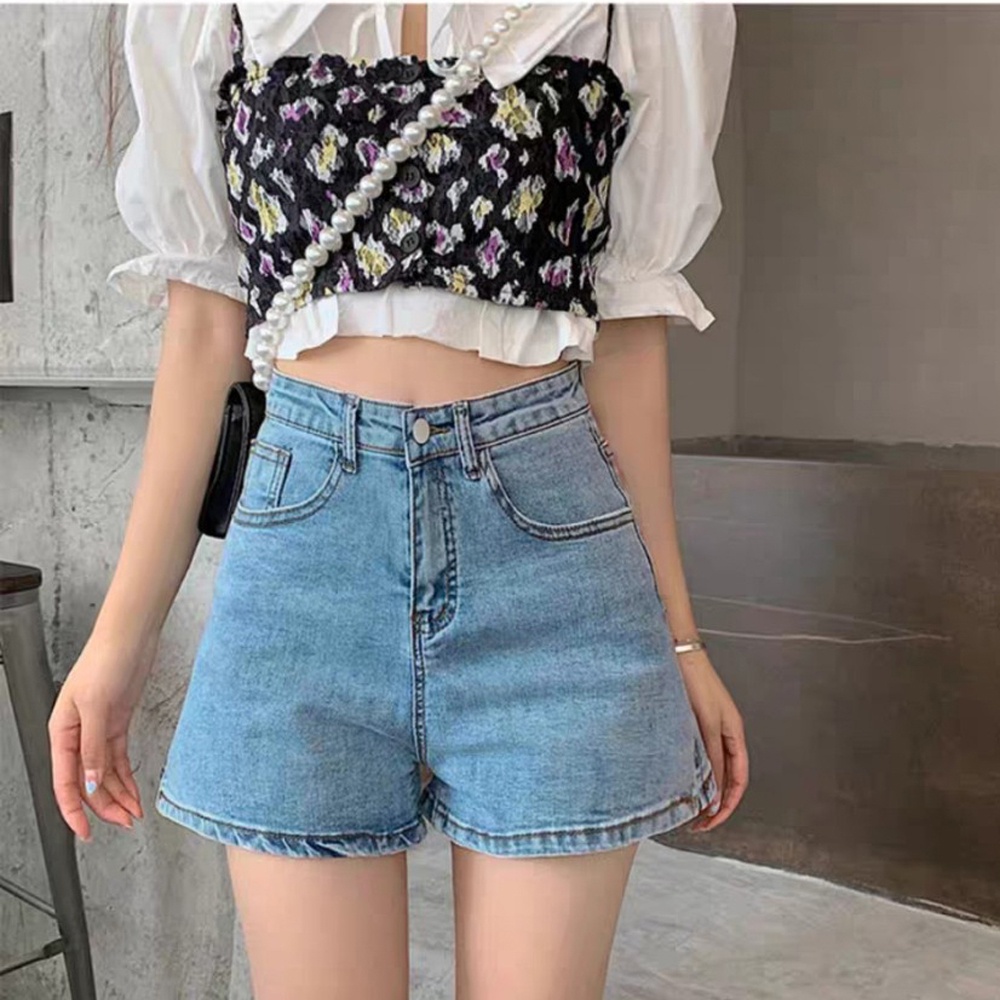 Ảnh Quần short jean nữ co giãn Chollima xẻ lai QS003 phong cách hàn quốc 3