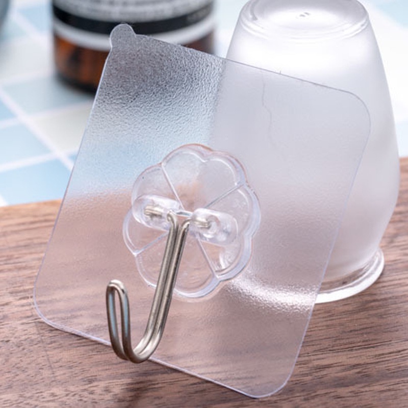Set 10 móc dán tường trong suốt chịu lực siêu dính treo tường chắc chắn - Kem Shop K153