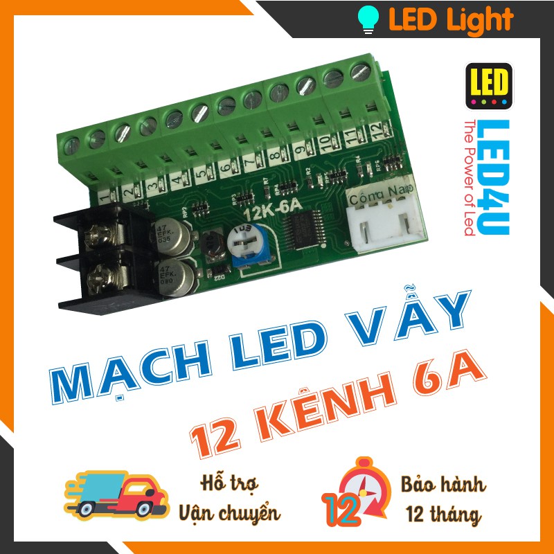 MẠCH LED VẪY 12 KÊNH 6A - LED 4U | Shopee Việt Nam